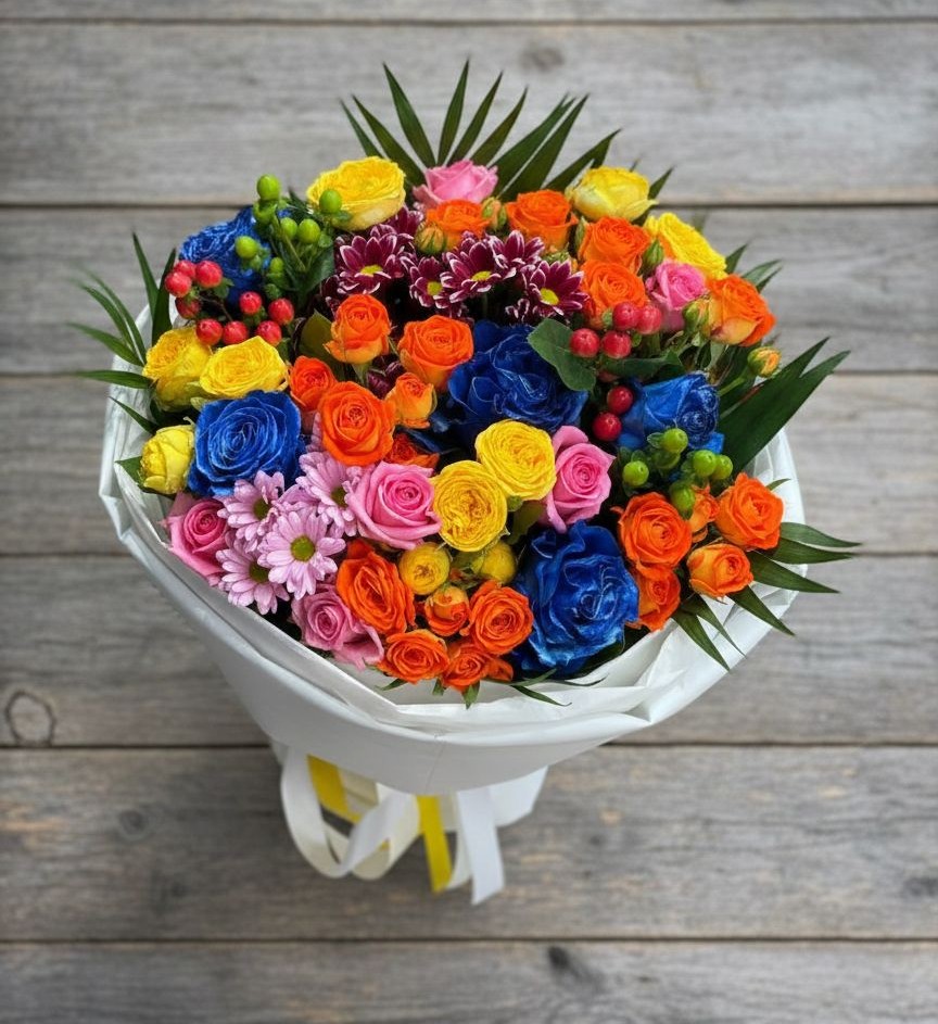 Букет цветов из: Розы и Хризантемы в Урмарах