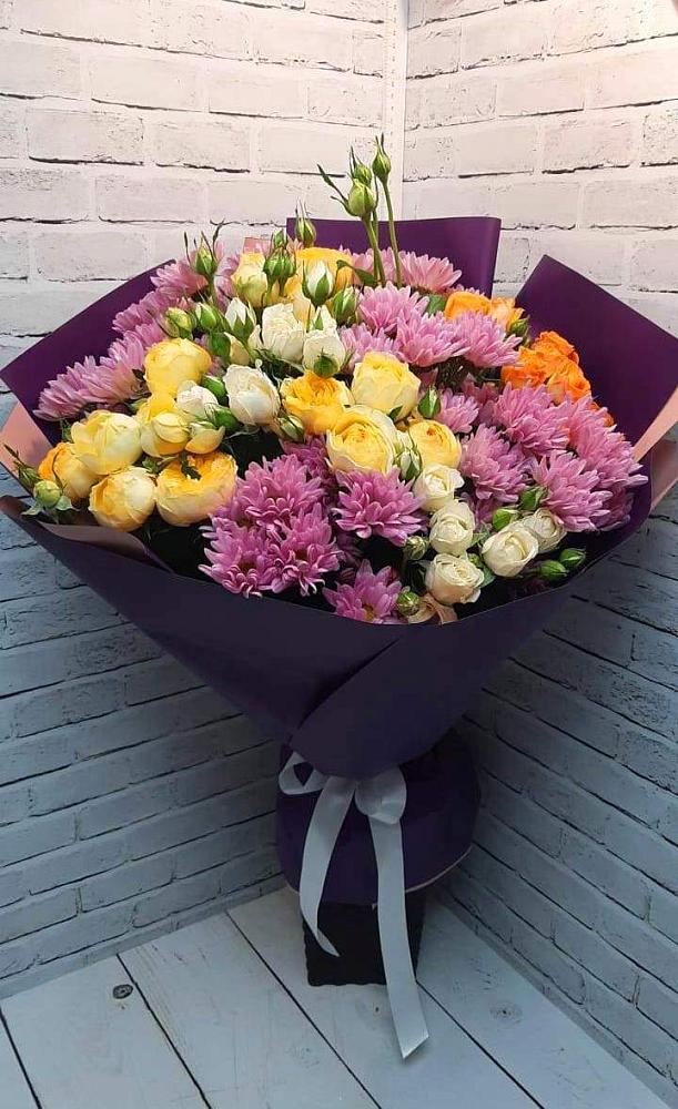 Букет цветов из: Хризантемы и Розы в Урмарах