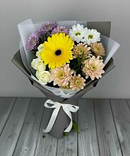 Букет цветов из:  Розы, Герберы и Хризантемы в Урмарах