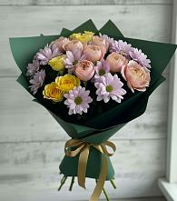 Букет цветов из:  Хризантемы и Розы в Урмарах