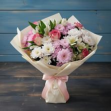 Букет цветов из:  Хризантемы, Альстромерии и Розы в Урмарах