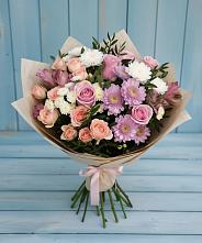 Букет цветов из:  Хризантемы, Розы и Альстромерии в Урмарах