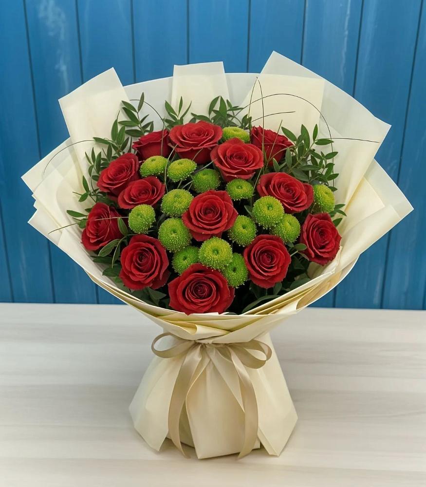 Букет цветов из: Розы и Хризантемы в Урмарах