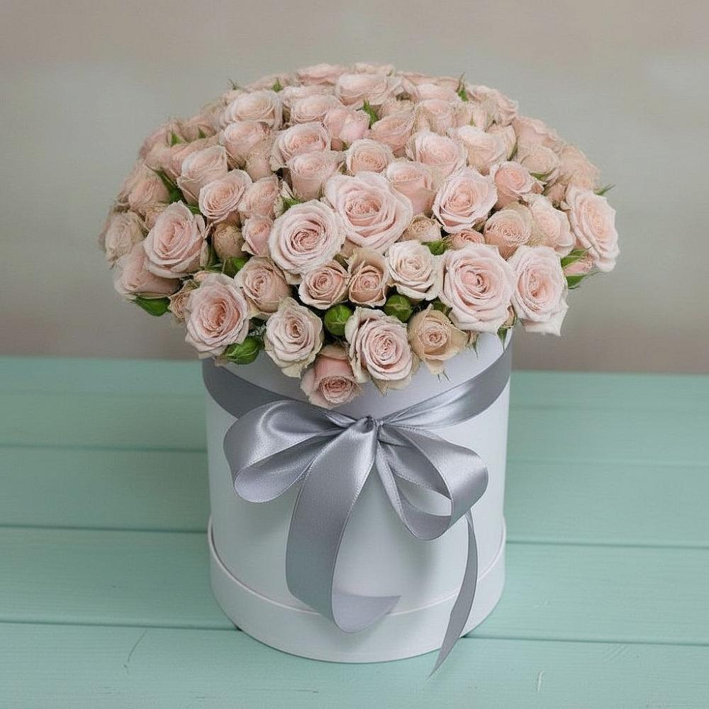 Цветочная композиция из Розы в шляпной коробке в Урмарах